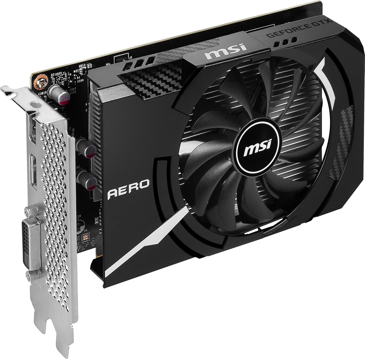MSI GeForce GTX 1630 AERO ITX 4G OC Scheda video, Clock 1815 MHz, memoria 4GB GDDR6, PCI Express x16 3.0, Display Port (1.4a), HDMI (2.0b), DVI-D MSI GeForce GTX 1630 AERO ITX 4G OC Scheda video, Clock 1815 MHz, memoria 4GB GDDR6, PCI Express x16 3.0, Display Port (1.4a), HDMI (2.0b), DVI-D