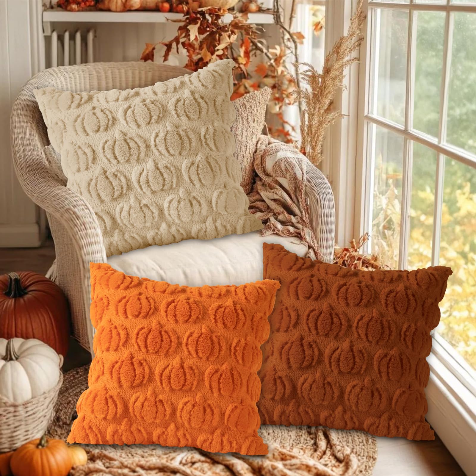 Benjia Fall 18x18 Throw Pillow Covers Set of 2 - Image 2