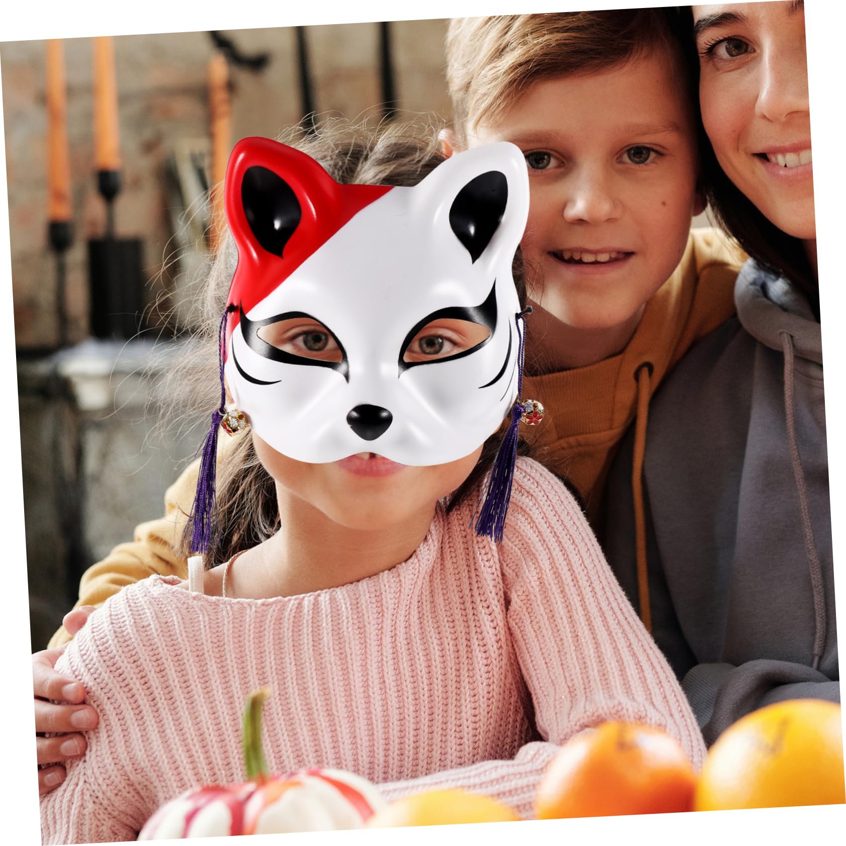 Alasum 10pezzi Maschera Animale Mezza Faccia Per Ragazzo Ragazza Di Maschere Da Cosplay Tema Gatto Per Feste Halloween e Performance