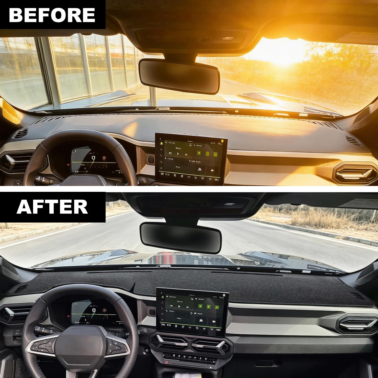 Protector Solar para salpicadero de Coche para Dacia Duster 24-26 Bigster 25-27 Almohadilla Resistente a los arañazos, Alfombrilla Antideslizante, Cubierta de Tablero de salpicadero, Escudo