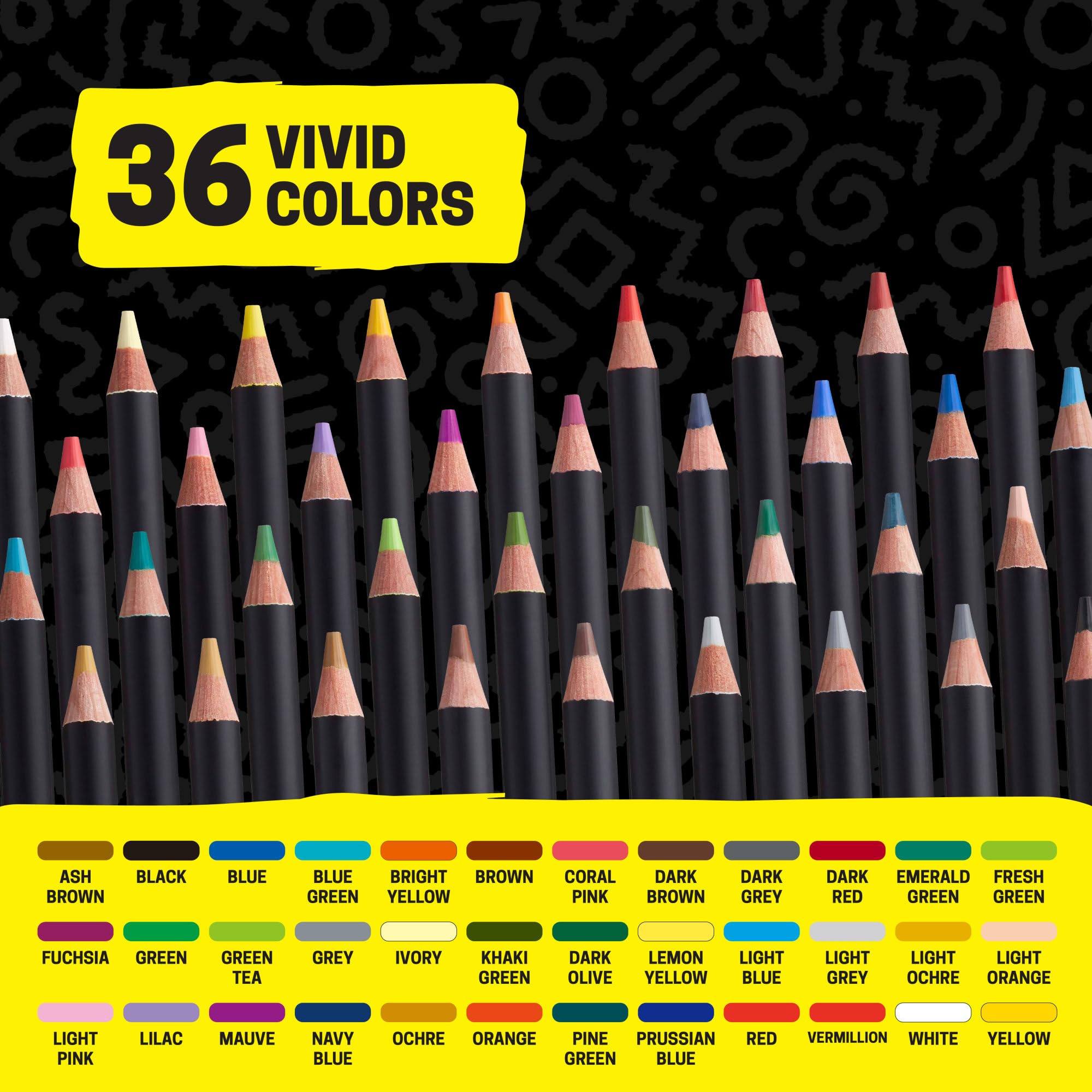 Uni-Ball Posca Pencil olio scatola 36 colori, multicolore, regolare