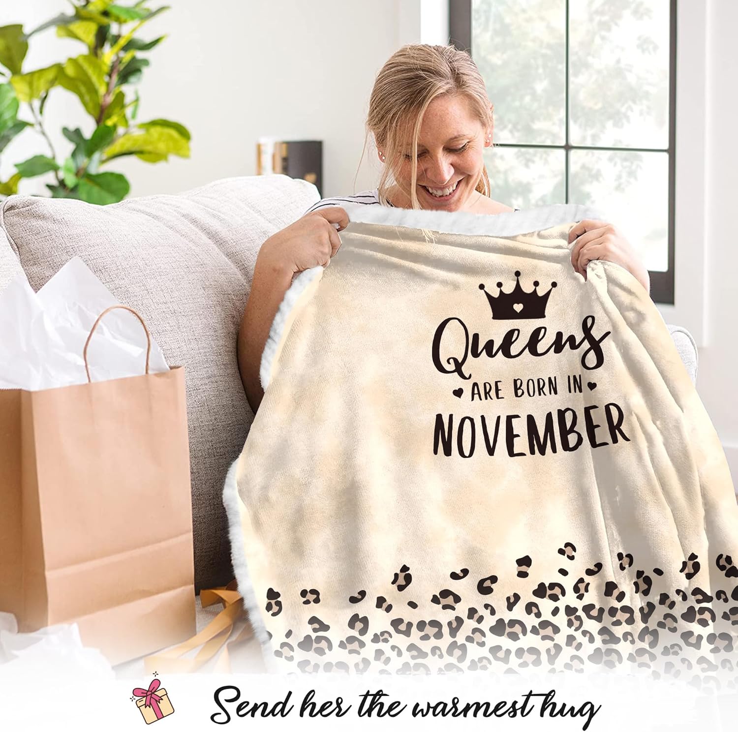 Vprintes November Queens Wearable Blanket - Women Gifts for Birthday - Best Friend Birthday Gifts for Women, Gifts for Sister Mom Daughter Grandma Female Wife