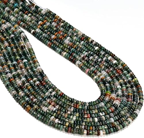 Vista 19 de ICAI Beads 5x8mm Cuentas Espaciadoras Rondelle Naturales Sueltas para Hacer Joyas Manualidades DIY Diseño 1 Hebra 15" APPR (Jade Blanco)