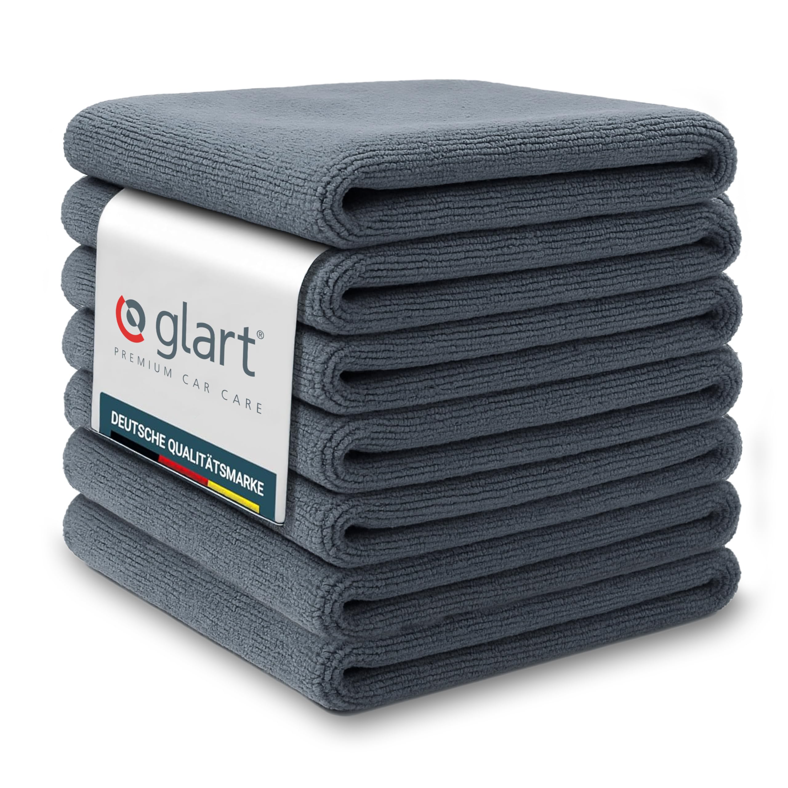 Glart 4747 Microfiber Cloth Set for Car - 7 pieces, 40x40 cm, lint-free & absorbent - Cleaning cloths for paint, glass, rims, cockpit, interior, soft. Car care set for car, motorcycle, household.