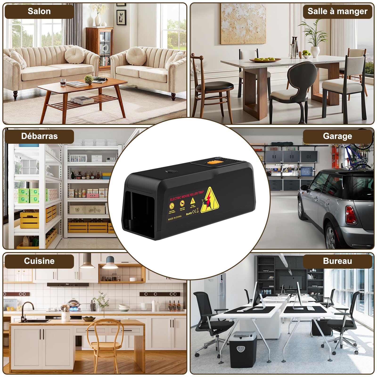 Piege a Rat Electrique Forte 2800V Tension Piege a Rat Réutilisable Piège à Souris électrique pour Maison,Tueurs Domestiques sans Contact