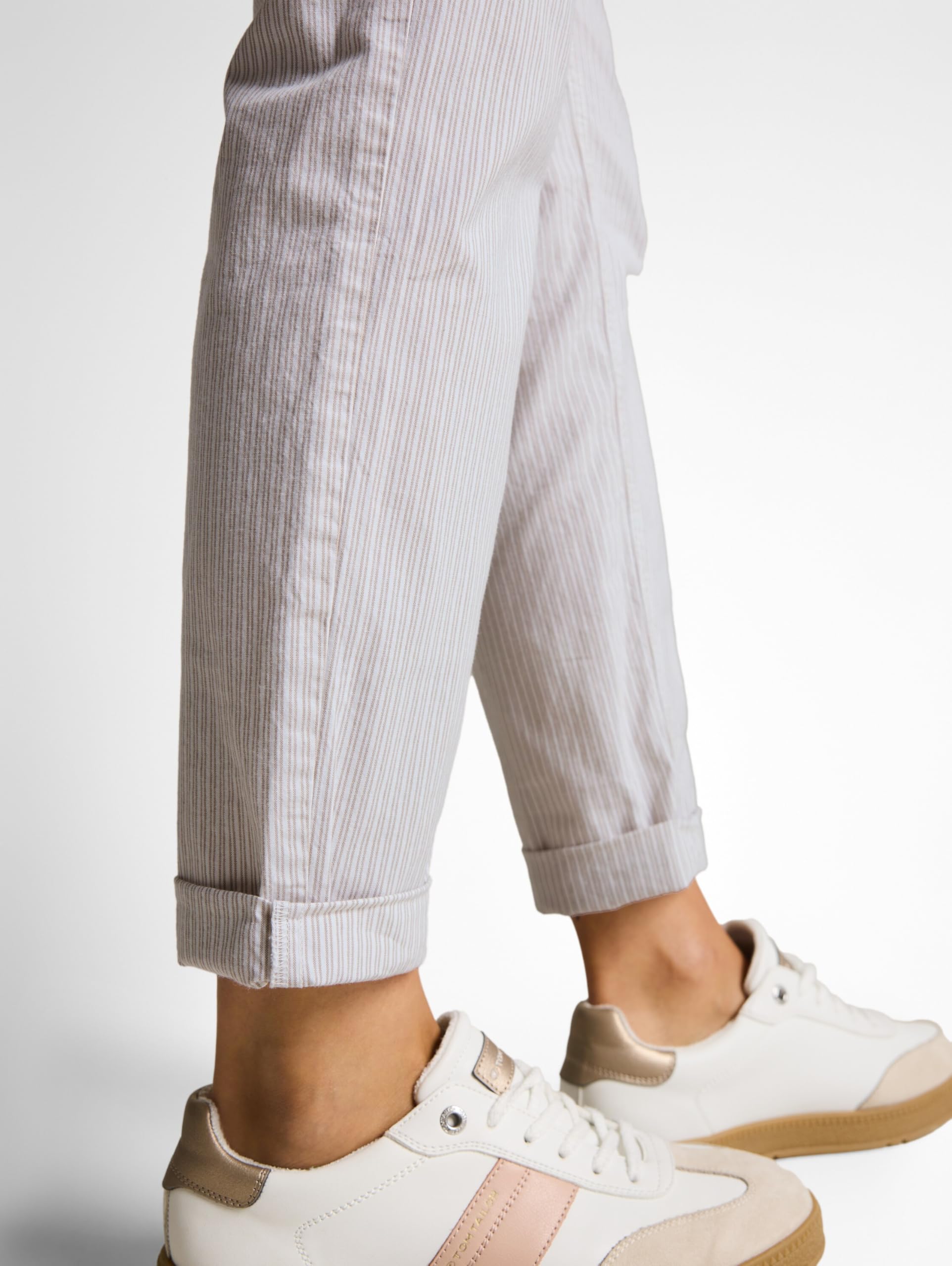 TOM TAILOR Damen TTTAPERED Relaxed Stoffhose mit Streifen