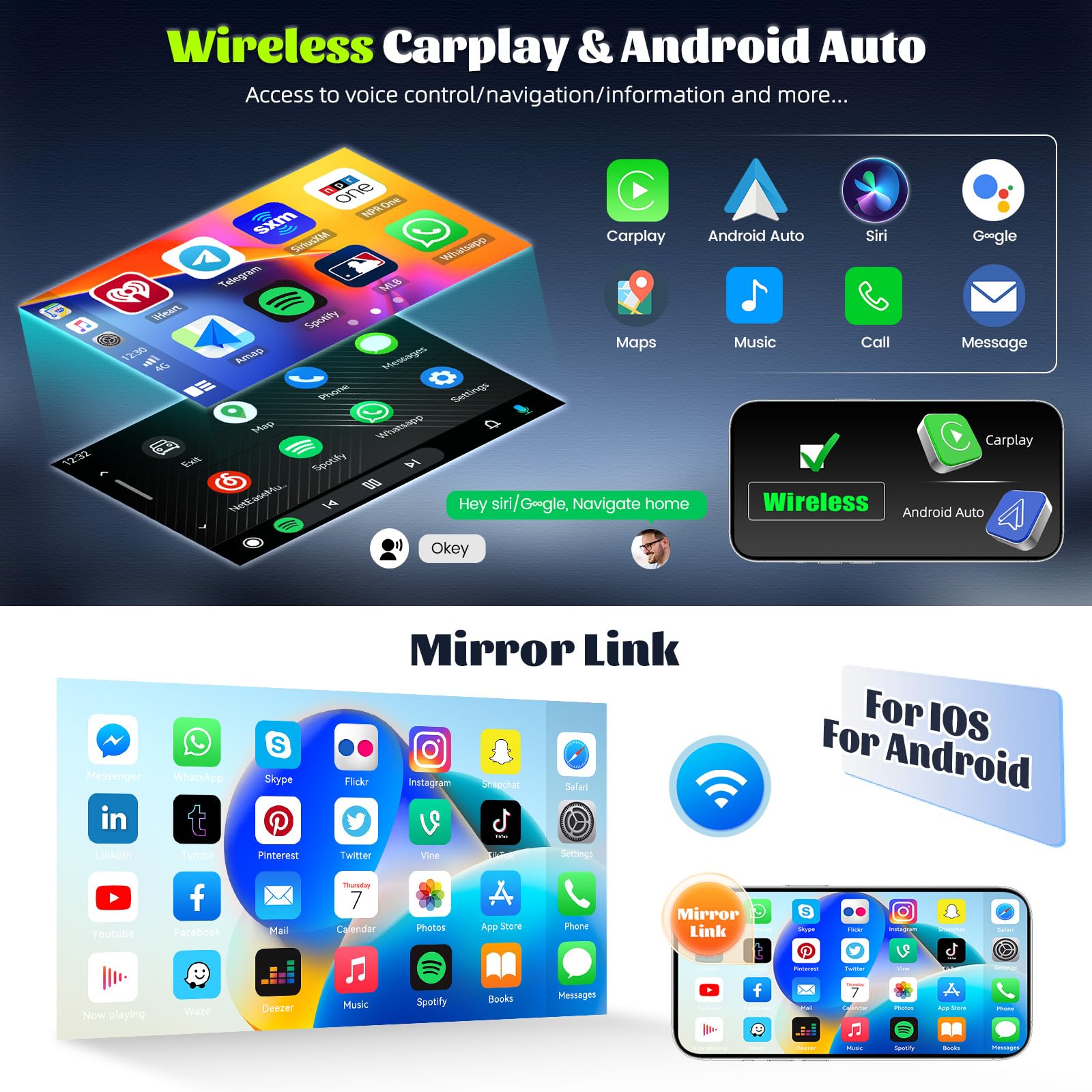 para Citroen C4 2004-2009, Android 15, 4G+64G GOHHDL Radio de Coche para Citroen C4 con Carplay Inalámbrico Android Auto, Radio Táctil de 9 Pulgadas 2Din con GPS WiFi Bluetooth FM/RDS SWC Cámara&Mic