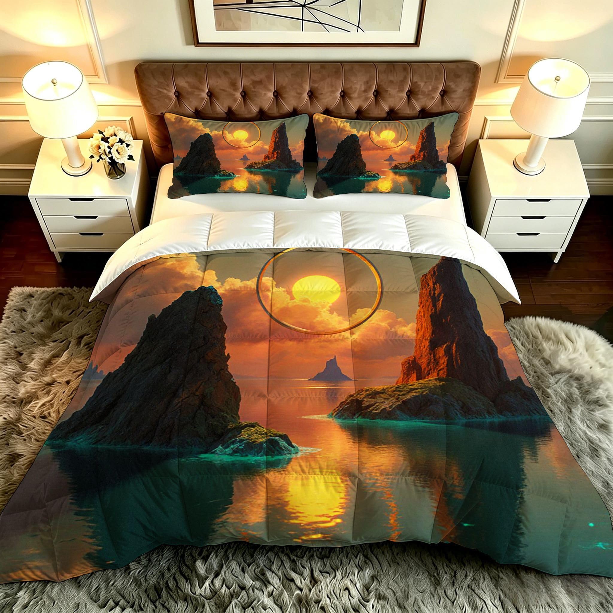 Edredón Cama 180, 240x260 cm, Niño con Sol Amarillo, DQ558