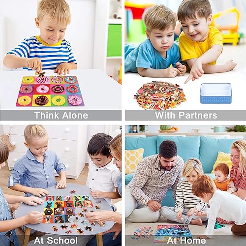 Miniatura 4 de LELEMON Rompecabezas para niños de 4 a 8 años rompecabezas espaciales de cohetes de 100 piezas en una caja de metal rompecabezas preescolar de 100