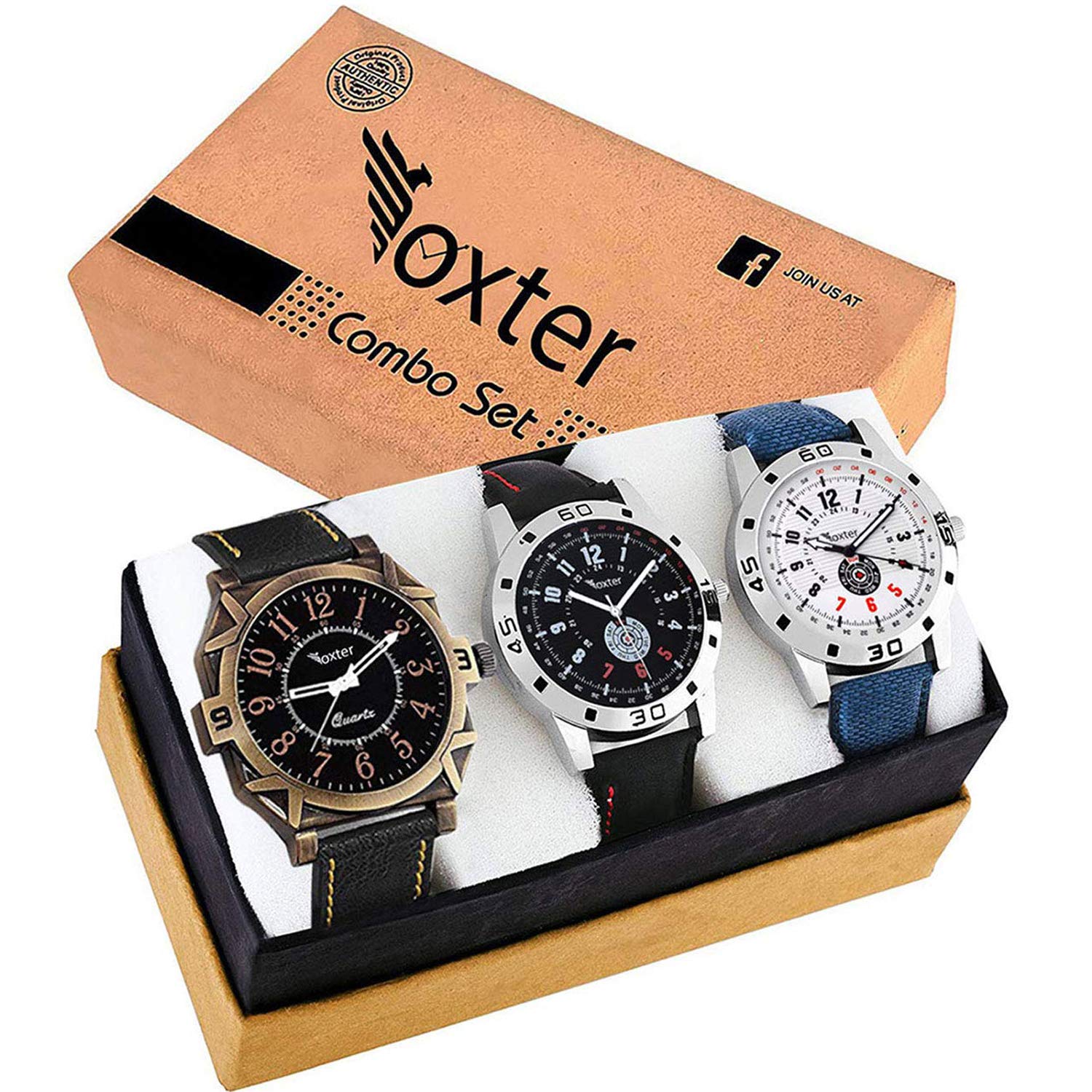 Foxter Pack of 3 Multicolour Analog Analog Watch for Men and Boys