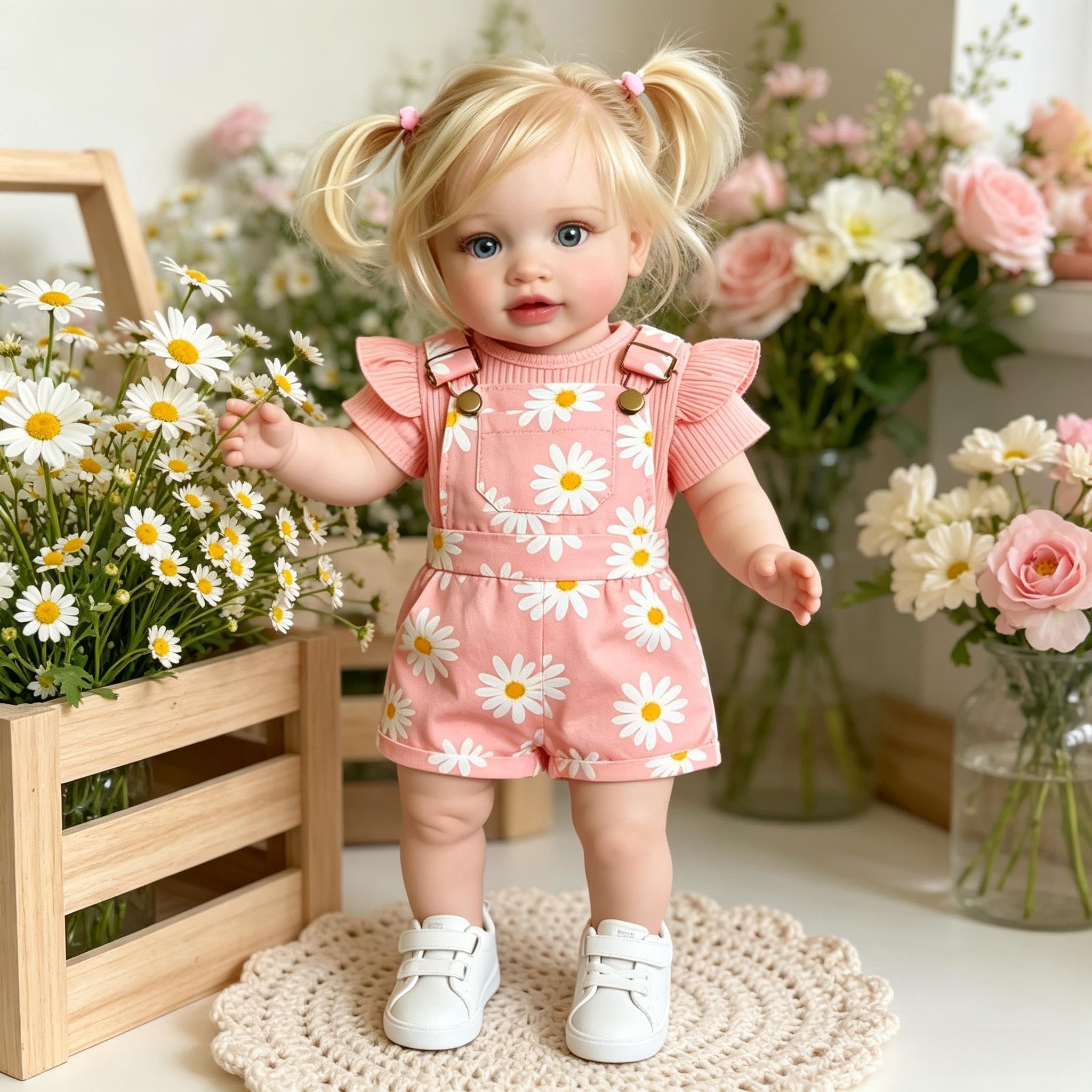 Lebensechte Reborn-Kleinkind-Puppen, blondes Mädchen, Pippa, 66 cm, große Größe, Reborn-Babypuppe, echtes Leben, Babypuppe, weiches Vinyl-Tuch, realistische Kleinkind-Puppe, Geschenk für