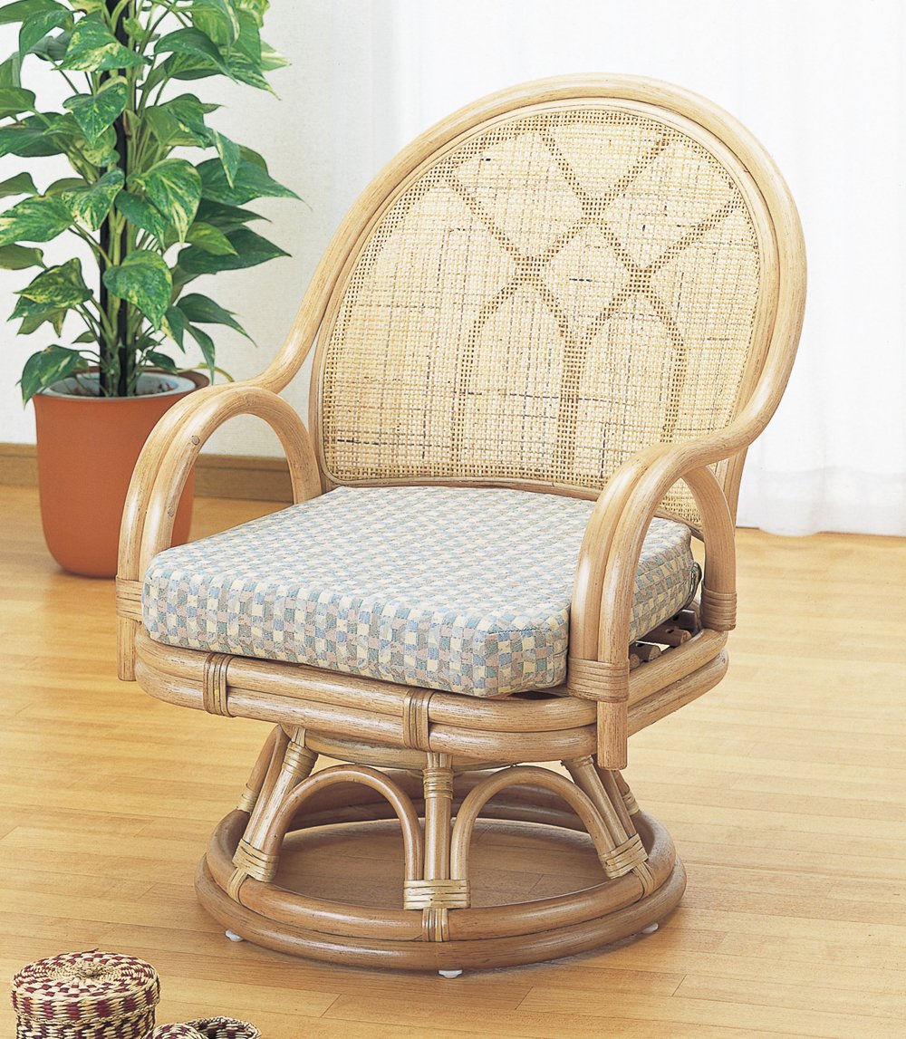Amazon | 籐家具(ラタン) 籐回転座椅子 SH34 ハイタイプ S366 | イ