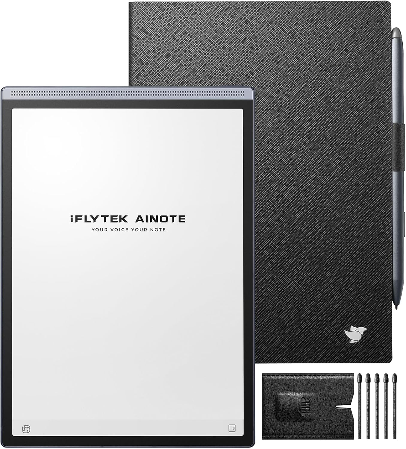 iflytek AINOTE Air 2 Bundle - Black Folio Case, 8.2-inch AI Note-Taking Tablet Writing Paper Tablets,Digital Notebook with Pen,5Pcs Pen Refills AINOTE Air 2 Note-Taking Tablet