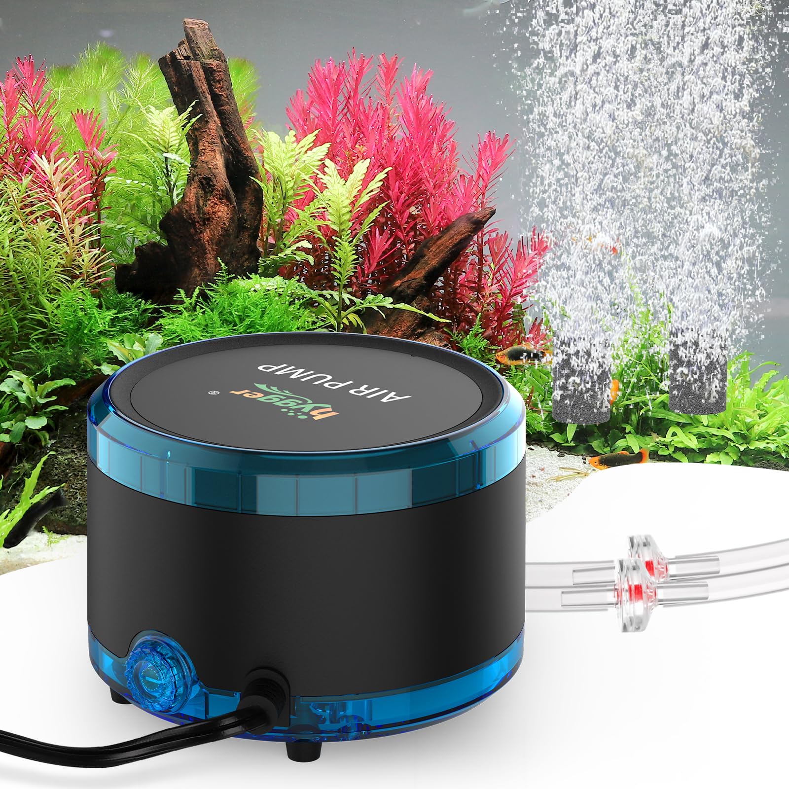 Hygger Dual Outlet Quiet Air Pump for Fish Tanks