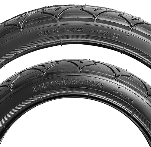 Miniatura 5 de Neumáticos y tubos plegables traseros de 16 × 1.75 y delanteros 12.5 × 1.75 x 2.25 (2 juegos + 1 juego) aptos para modelos BOB de 3 ruedas trotar