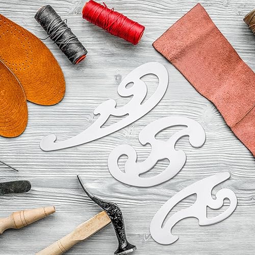 Miniatura 6 de Fulmoon Regla de curva francesa de acero inoxidable para herramientas de costura, plantillas de dibujo de metal, plantillas de dibujo reutilizables,