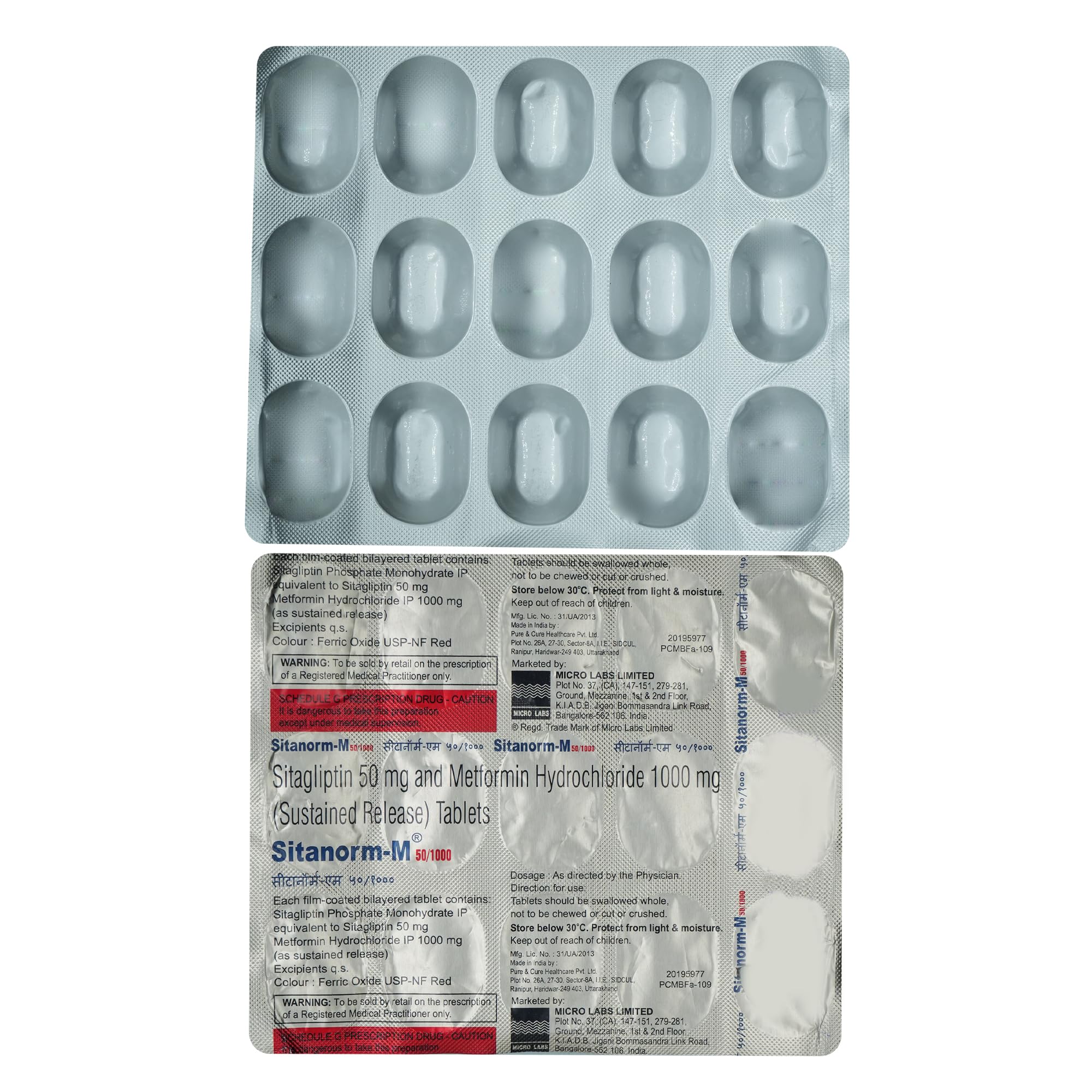 Sitanorm M 50/1000 mg - Strip of 15 Tablets