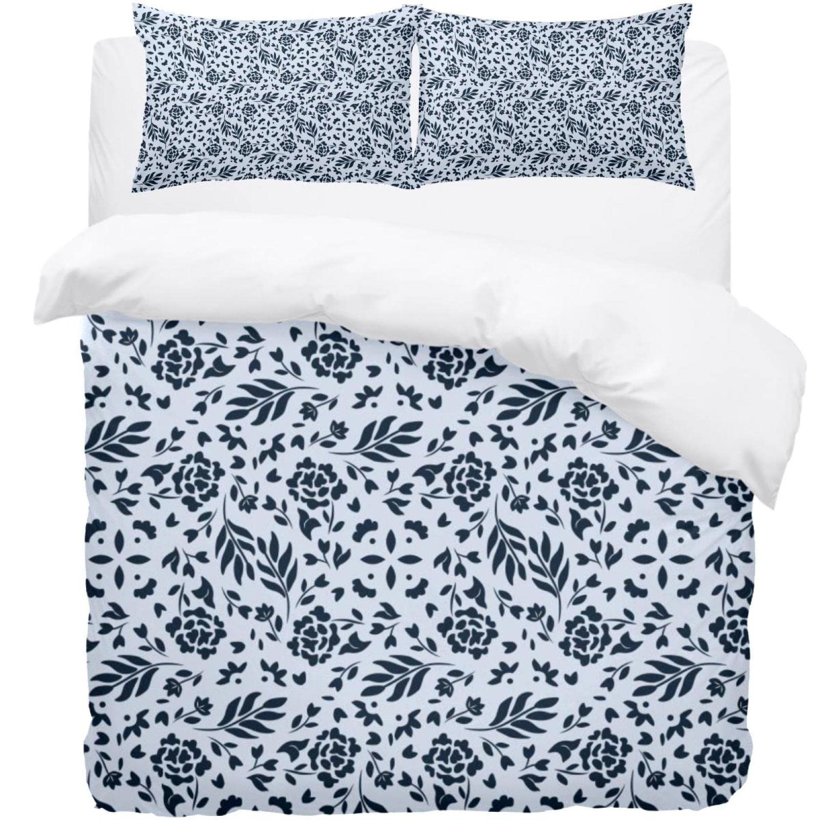 Housse de couette vintage et taies d'oreiller à motif floral pour chambre