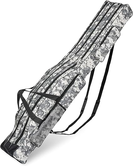 La Bolsa de Pesca de 3 Capas es un estuche de caña de pescar de 150 cm con gran capacidad y resistente al agua. Incluye múltiples compartimentos y correas ajustables para mayor comodidad. Ideal para amantes de la pesca.