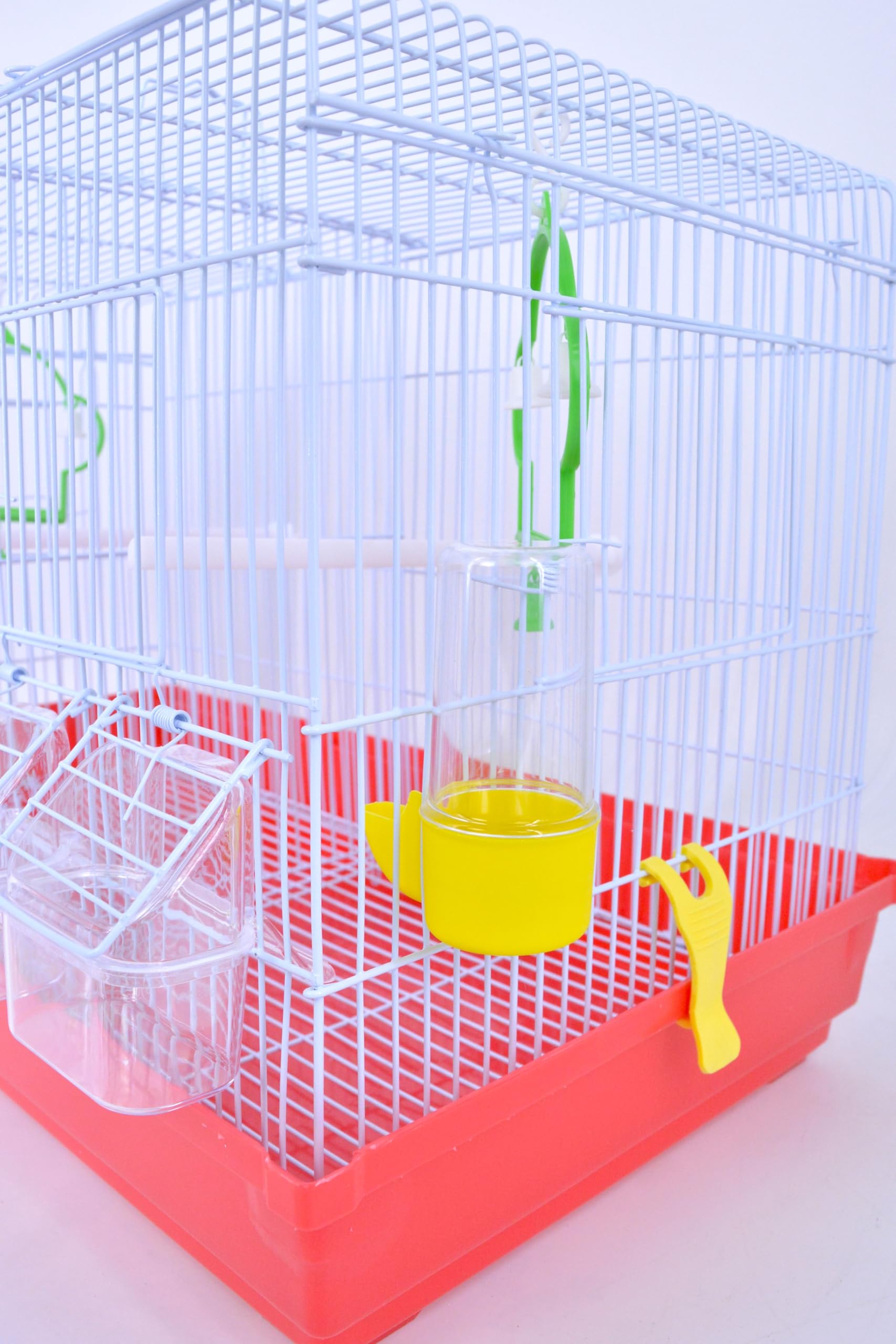 Pet's Solution - Gabbia Cova per Uccelli come Canarini, Ideale per Allevamento, con Beverini, Altalene, Divisorio, Posatoi e Mangiatoie - Rosso 58X35X36,5h cm
