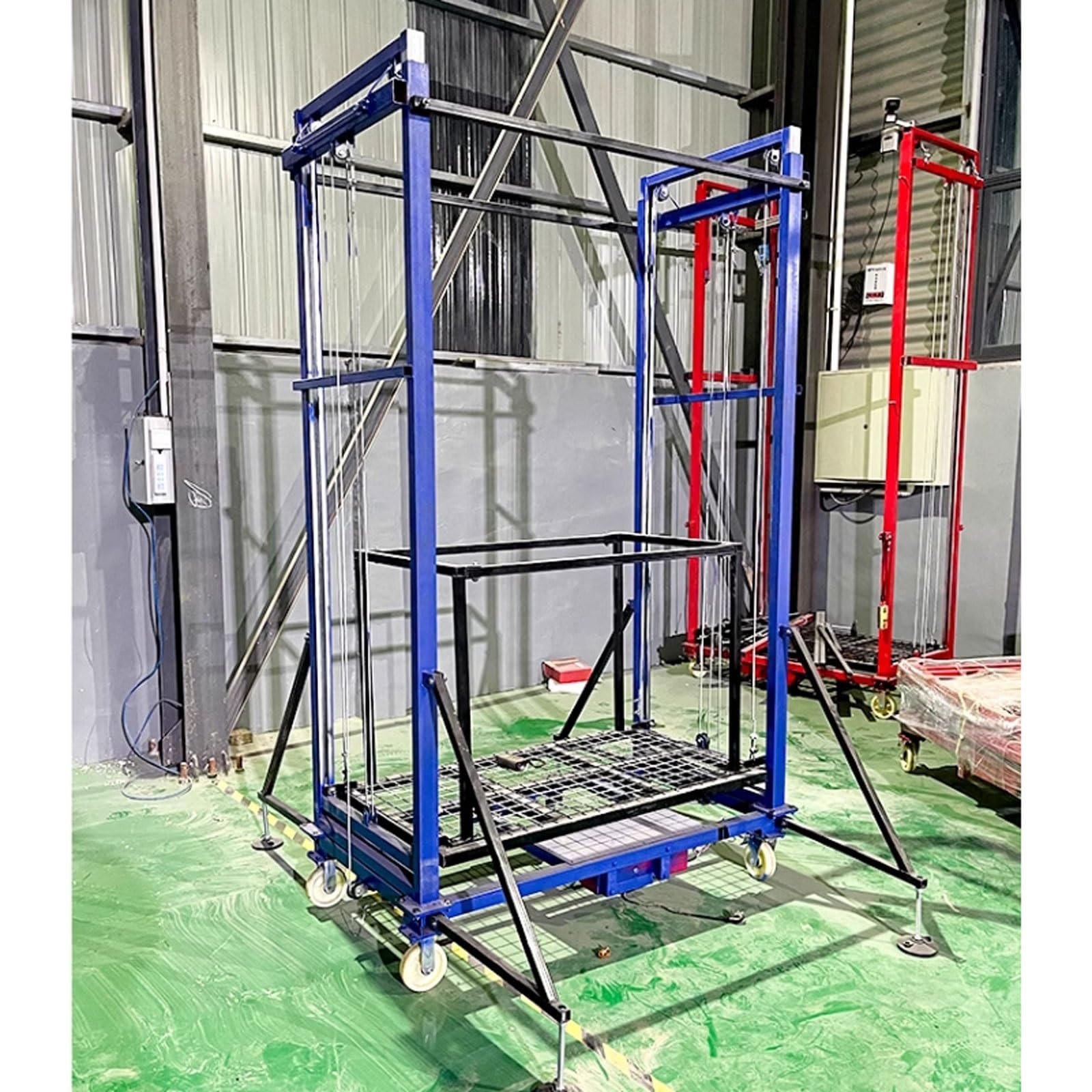 Carrello elevatore Elettrico per carichi Pesanti, Scala da Costruzione Pieghevole, Macchina di Sollevamento elettrica Automatica per ponteggi, con Telecomando,(500 kg 3,5 m