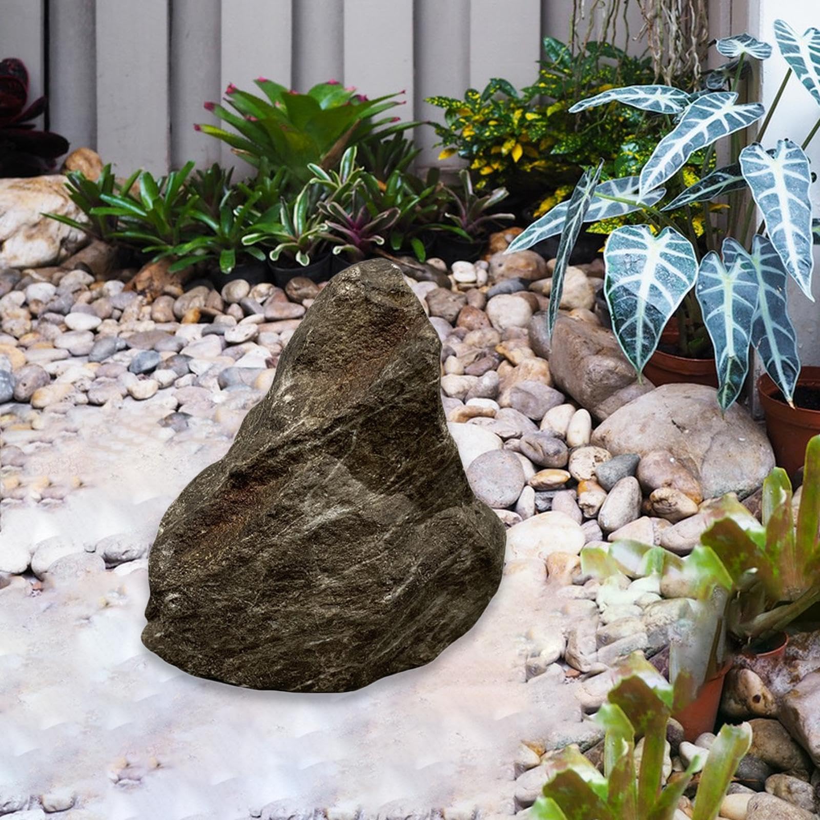 Landschaftsstein Simulation Aquariumdekoration Künstlicher Felsen Reptilienhöhle PU Material Solide Leicht zu Transportieren für Garten Fotografie Woh, Mehrfarbig, 27x18x26cm