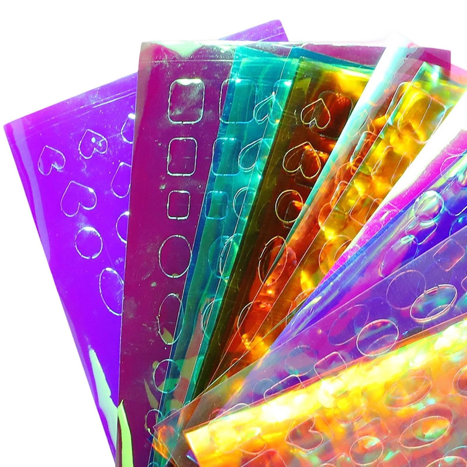 Adesivi per unghie in lamina 11 Fogli Decalcomanie Olografiche 3D | Per Donne Principianti Uso Domestico e In Salone per Principianti Donne Home Salon Manicure San