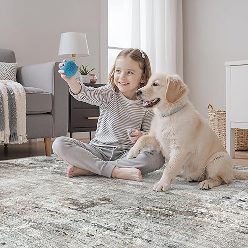 Miniatura 30 de Alfombras de Área de 9x12 para Sala de Estar, Alfombras Vintage Antideslizantes Lavables a Máquina, Alfombra Grande Ligera de Pelo Bajo para