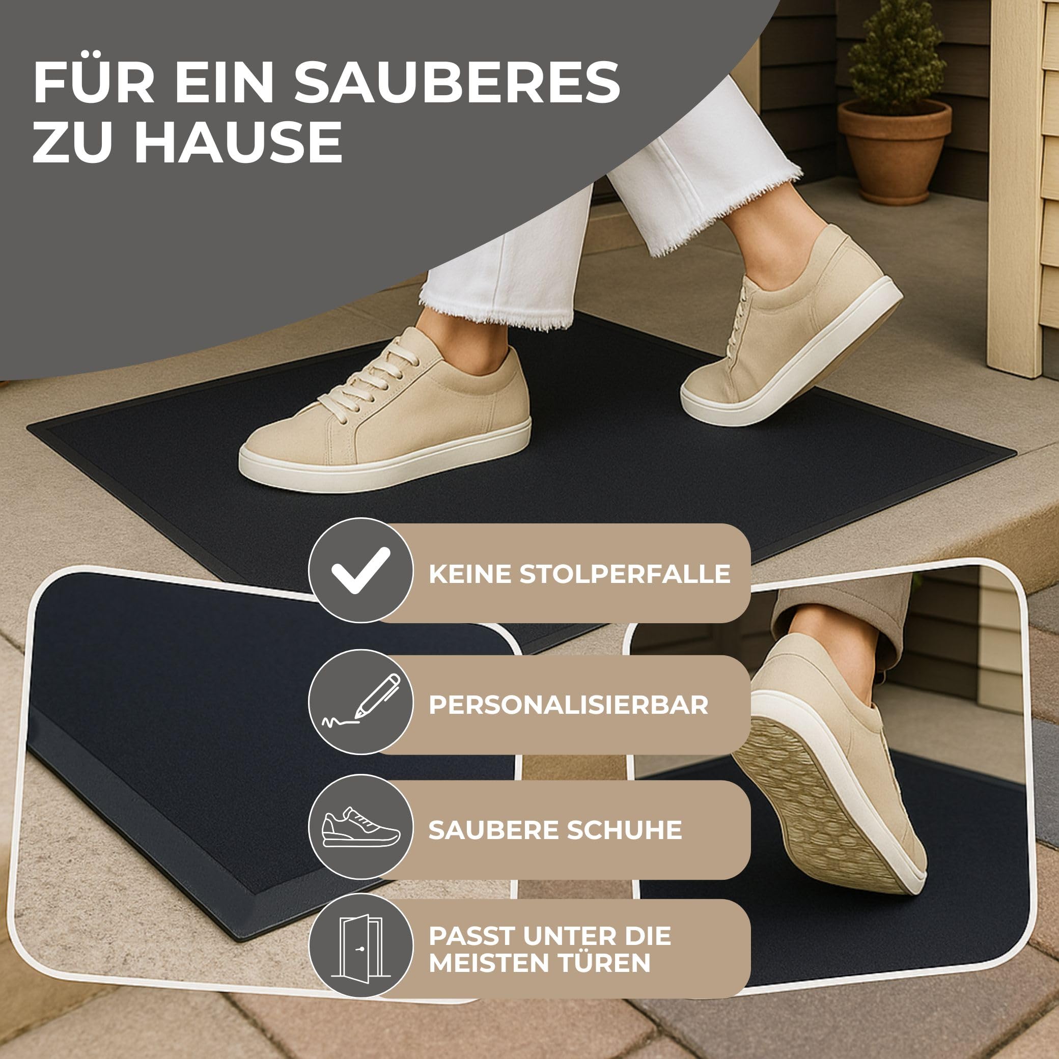 Personalisierte Fußmatte Willkommen bei Familie [Nachname] – Geschenk zum Einzug | Fußmatte außen & innen | Flur Deko & Wohnung Zubehör (Willkommen bei, 60 x 85 cm)