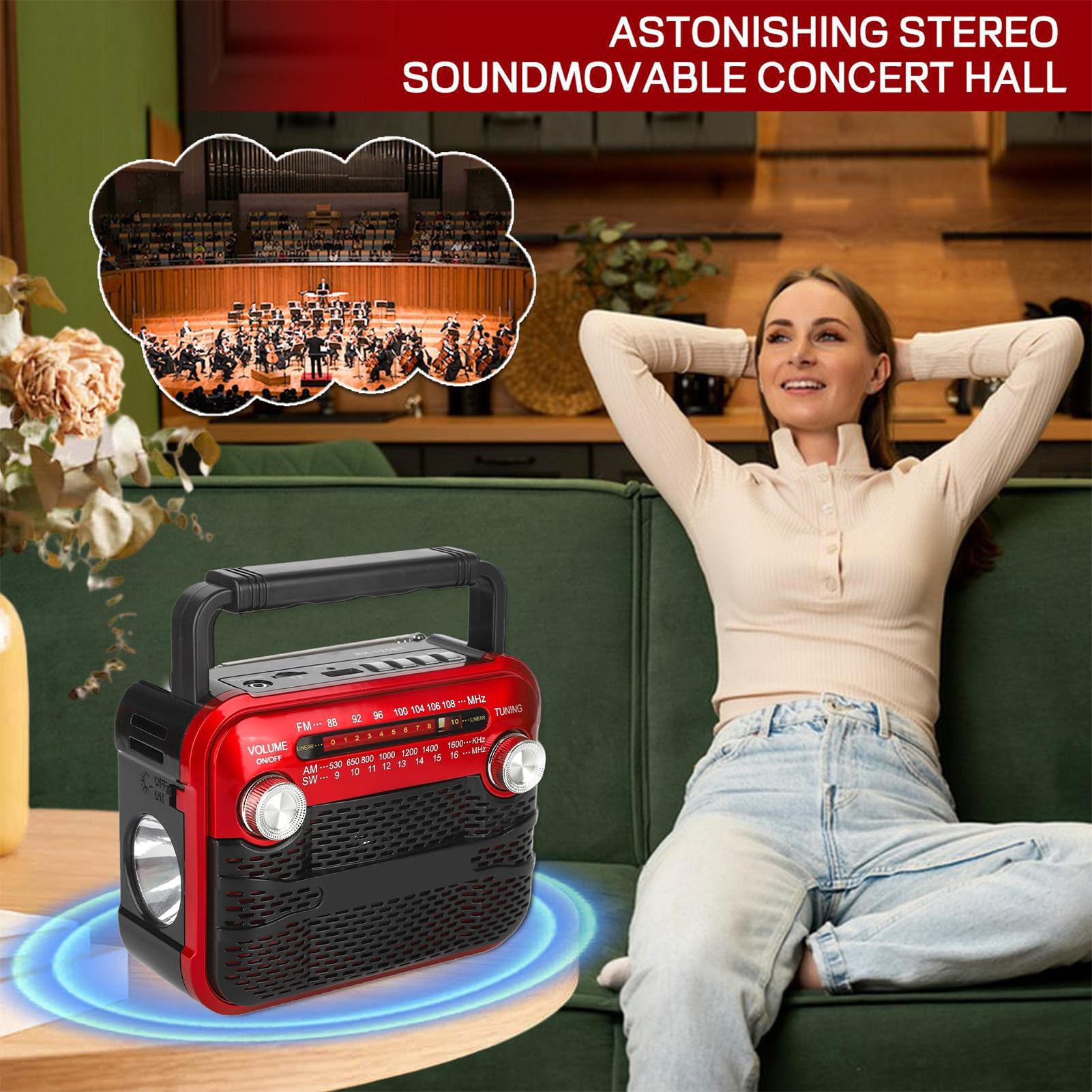 Radio survivalowe, radio solarne 3 W z FM/AM/OC1-6/USB/karta MicroSD/, Multiband FM/AM/OC1-6 z USB/TF/i latarka do bezpieczeństwa rodzinnego i alarmu pogodowego