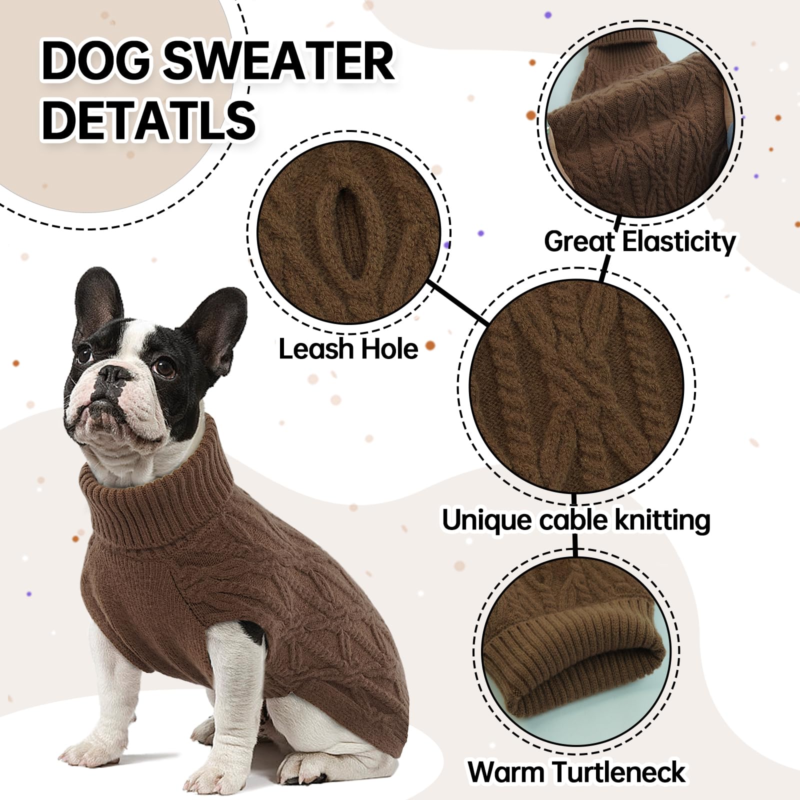 BRKURLEG Weihnachts-Hundepullover – Gestrickt, Warm, Dehnbar – Für Kleine Bis Große Hunde, Maschinenwaschbar