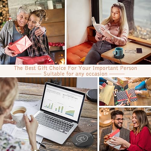 Miniatura 6 de Calentador de taza de café con apagado automático para uso en escritorio de oficina en casa, control táctil, seguridad tecnológica y ajustes de