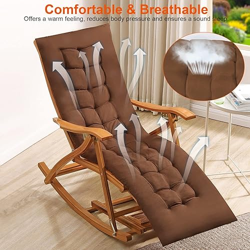 Miniatura 3 de iMounTEK Cojines para silla de salón de 67 x 22 x 4 pulgadas, cojín grueso para tumbona reclinable, mecedora, cojín para sofá o silla para muebles