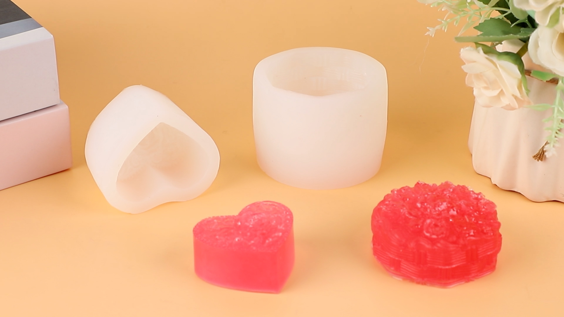 Stampi In Silicone A Forma Di Rosa E Cuore | Per Candele, Sapone, Cioccolatini | Riutilizzabili E Lavabili