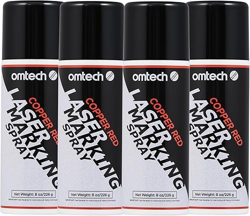 Vista 11 de OMTech Spray de Marcado Láser, Líquido de Marcado Láser de Metal para Grabadores Láser de CO2, 3×13oz Spray en Aerosol para Grabado Láser Negro en 1