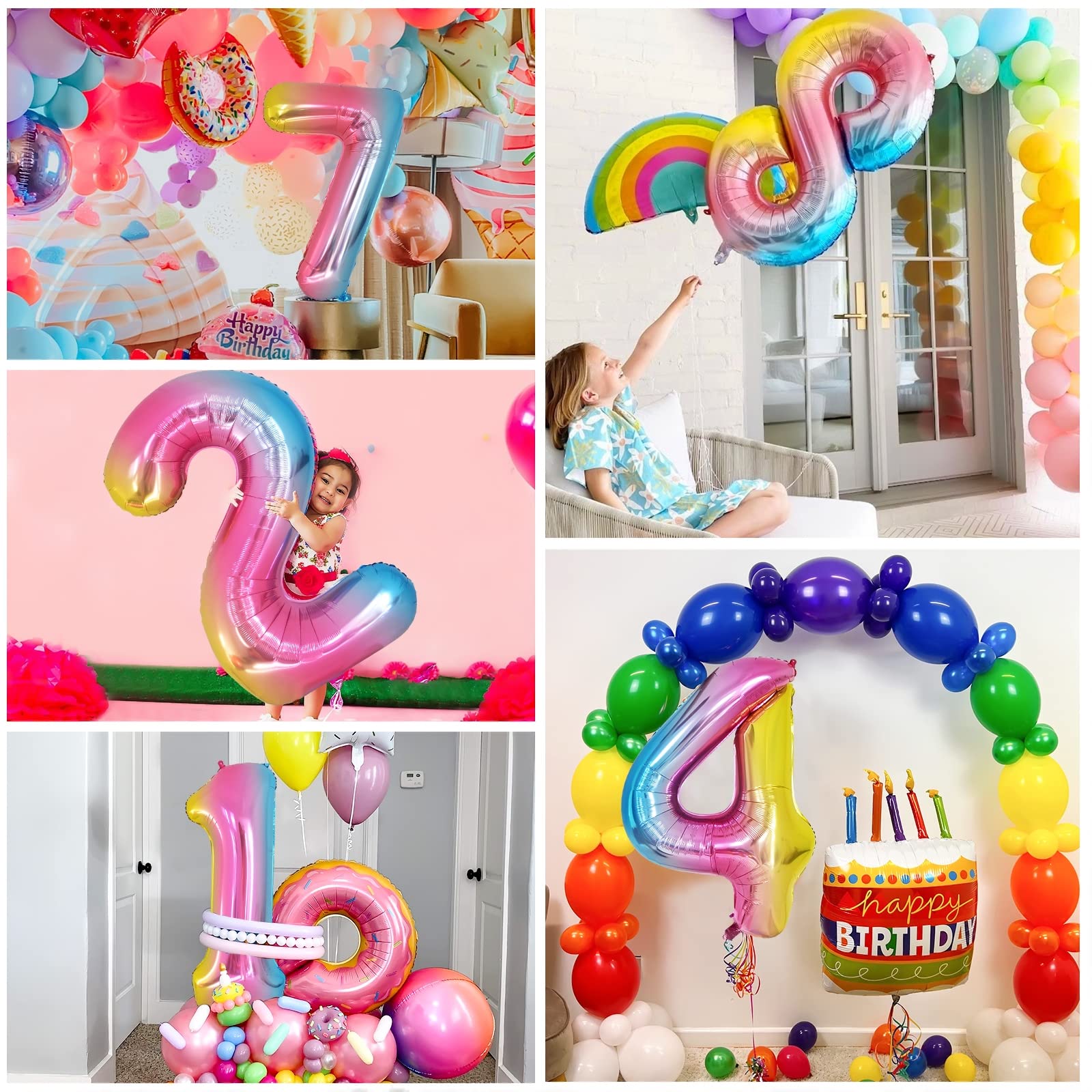 Palloncino Numero Di Compleanno Palloncino Da 40 Pollici Di Grandi Dimensioni Palloncino Numero 0 Arcobaleno Per Decorazioni Di Compleanno Numero 0