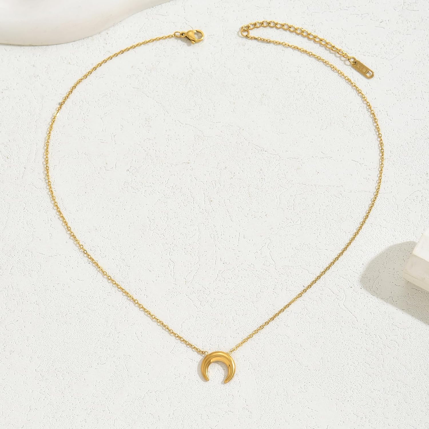 Gold Sun Horn Necklace for Women Dainty Crescent Moon Necklace Lucky Horse Shoe Pendant Necklace Minimalist Trendy Jewelry Christmas Gifts - Image 6
