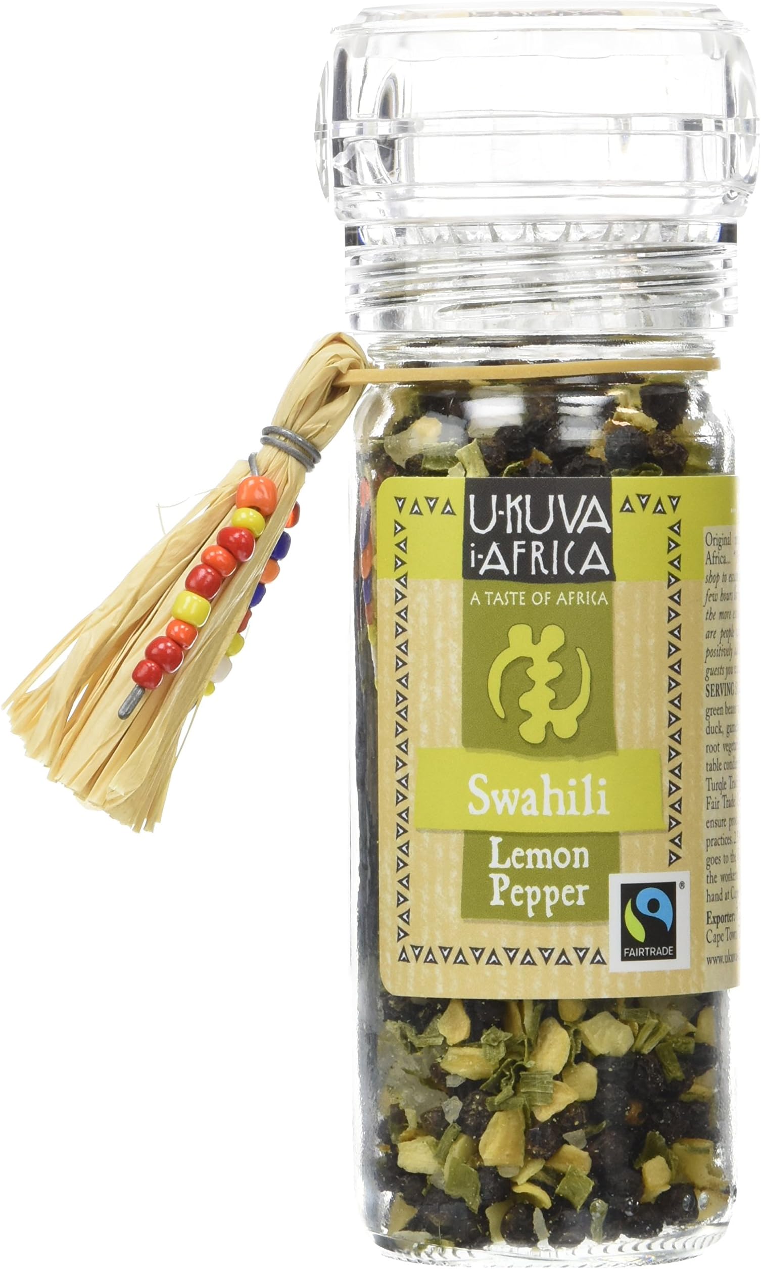 Ukuva iAfrica Swahili Lemon Pepper Spice Grinder 60 g (Pack of 6)