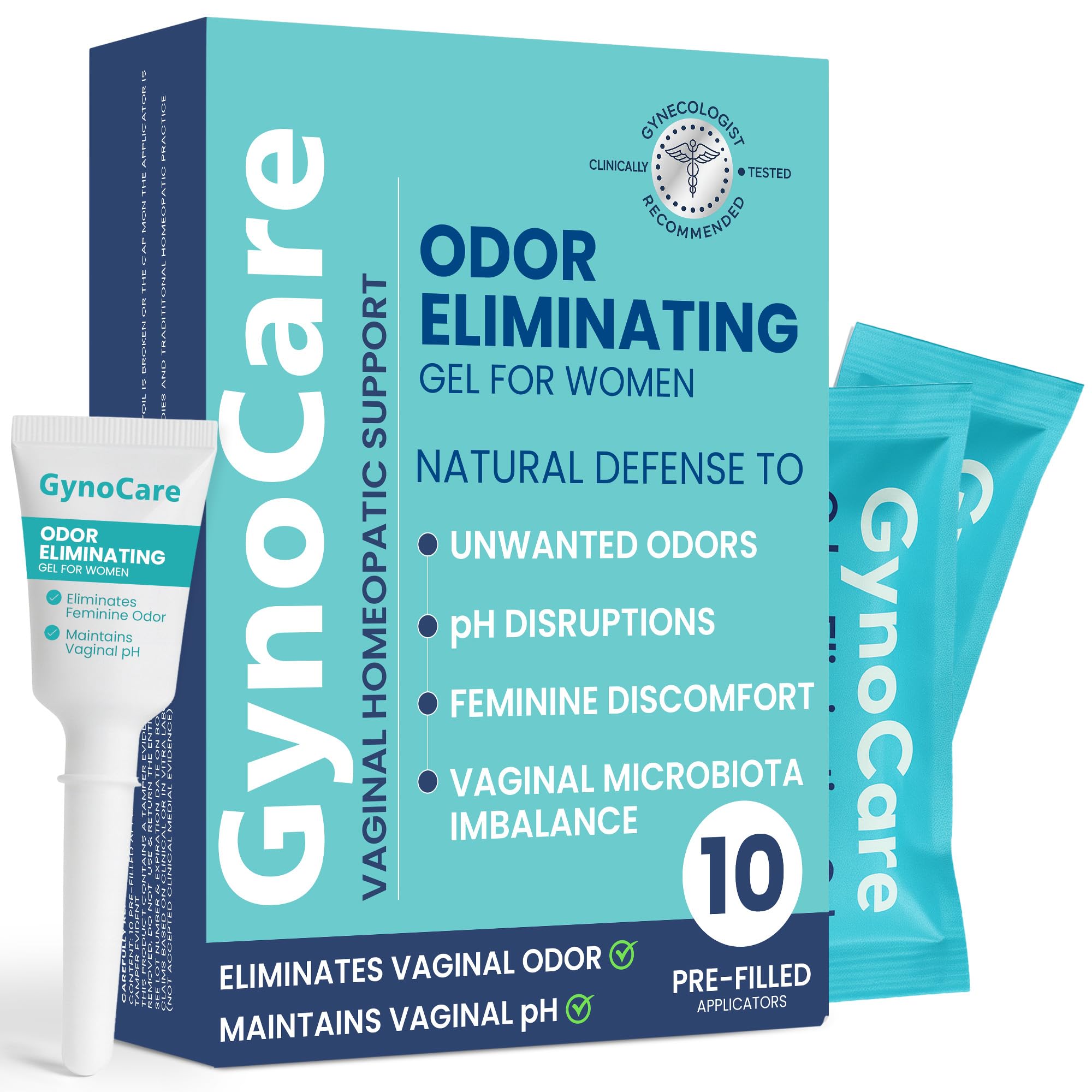 pH Balance for Women Vaginal Odor Eliminating Gel | Feminine Care | Vaginal Health | Support for Feminine Odor & Vaginal Microbiota Imbalance | 10 Pre-Filled Applicators Vaginal Gel