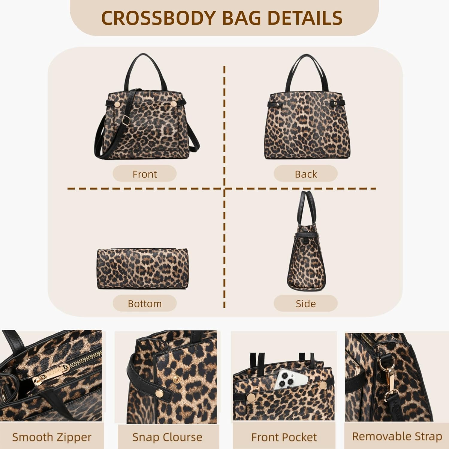 Purses and Handbags for Women Tote Bag Shoulder Bag Top Handle Satchel Purse Set with Wallet Large Work Tote 3pcs - Image 7