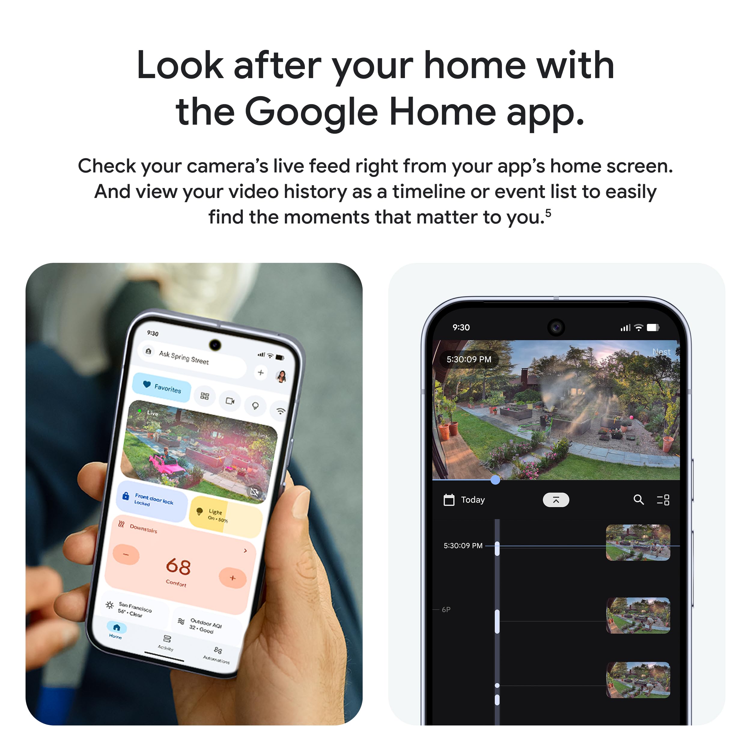 Google Nest Cam Outdoor (Wired, 2nd Gen) - Security Camera with 2K Video and Gemini, Night Vision, 2-Way Audio - Works with Google Home - 2025 Model - Snow