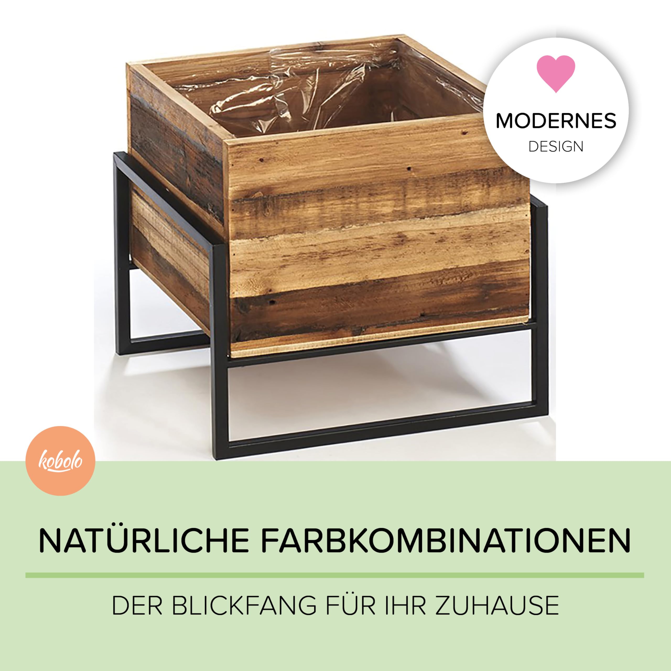 Kobolo Übertöpfe Übertopf Pflanzkübel Blumentopf Blumenkübel im Schwarz
