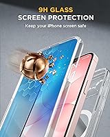 Vista 855 de Miracase Funda magnética para iPhone 14 de 6.1 pulgadas, protector de pantalla de vidrio templado integrado + protector de lente, compatible