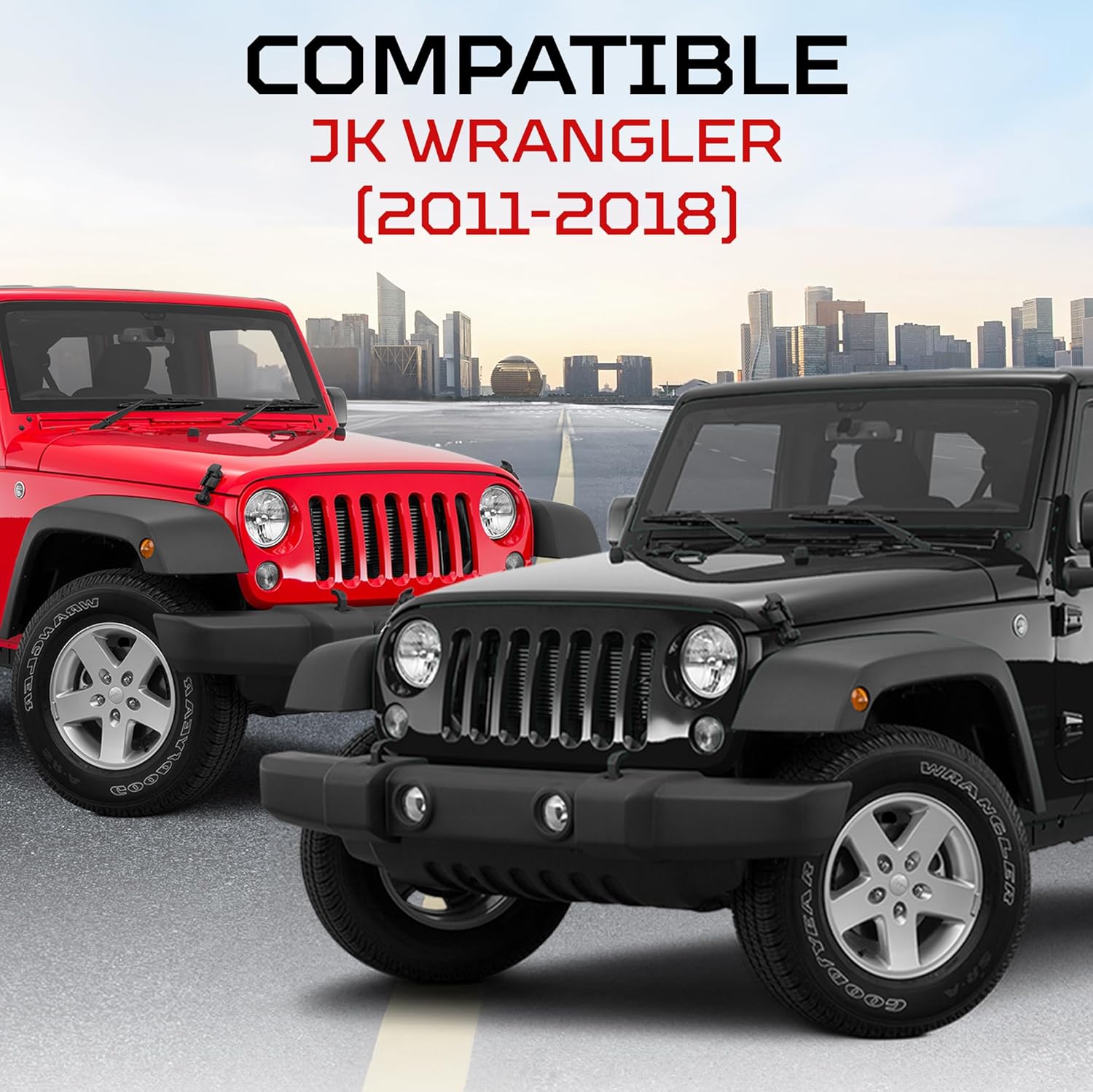AJT DESIGN Vent Rings (2011-2018 Wrangler JK) - RED