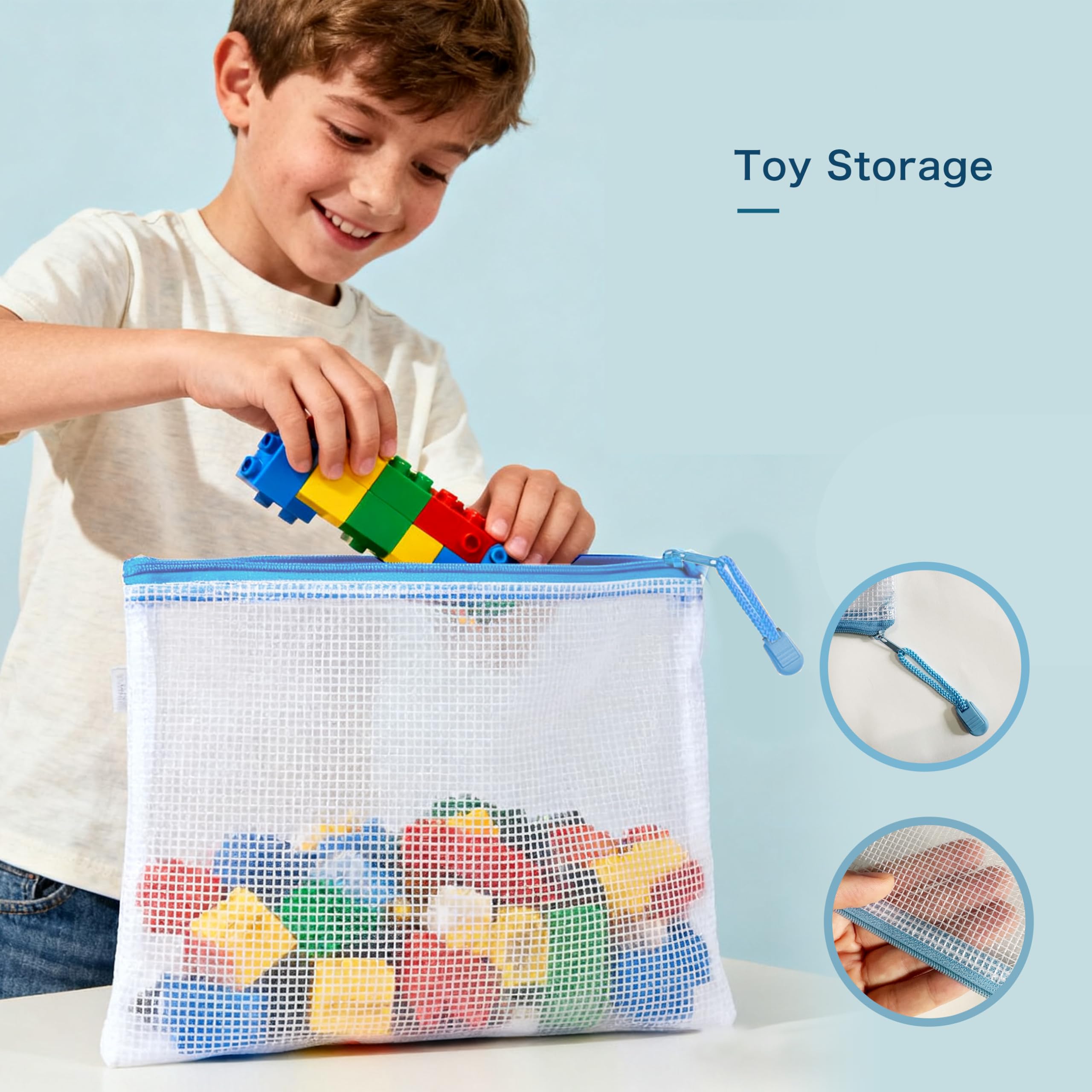 28pcs Mesh Zipper Pouch File Bags A4 Letter Size Zipper Bags for Organizing Storage Waterproof Document Zipper Pouches — view 5