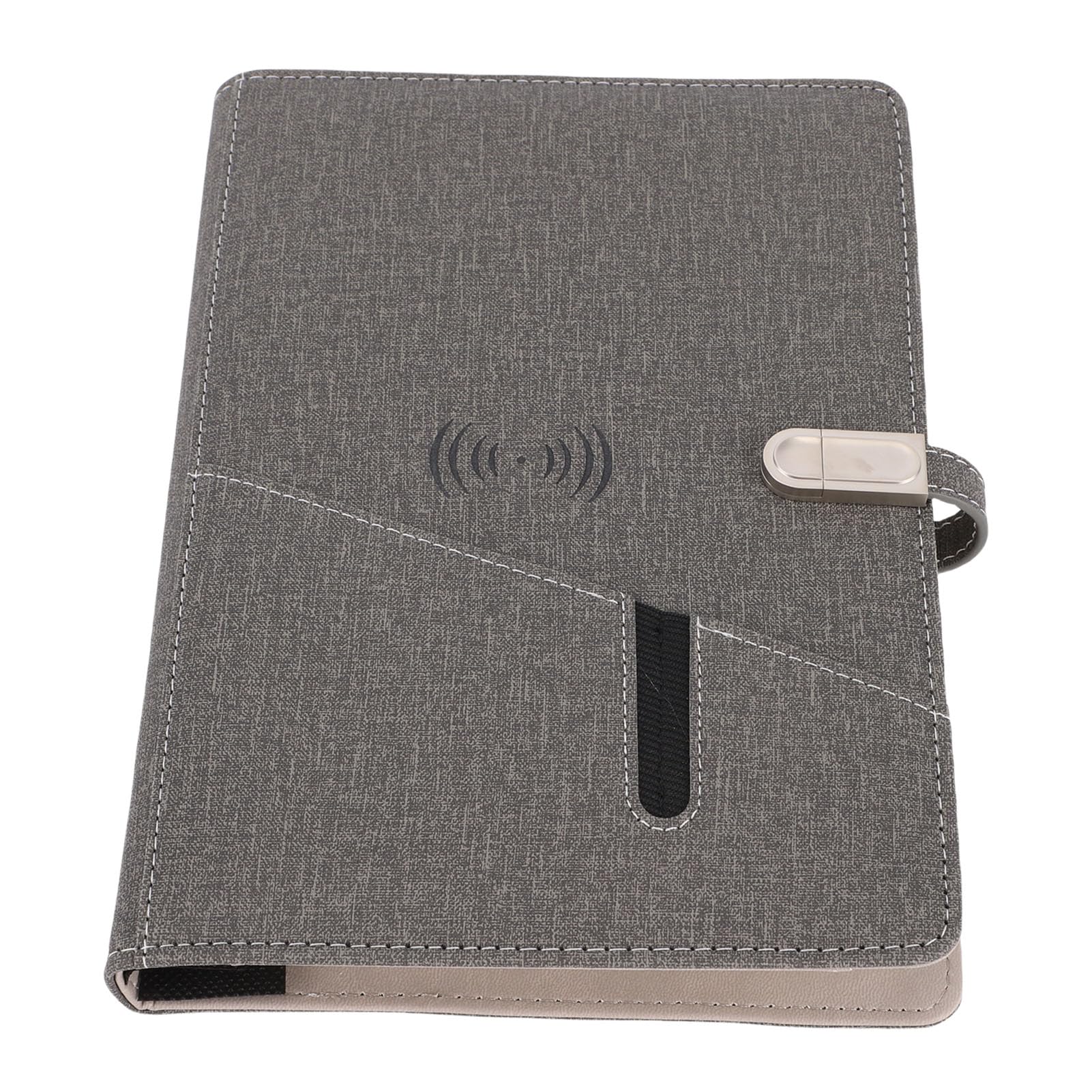 Fockety Quaderno Smart Business, 160 pagine, portatile, con disco, lampada e registrazione audio, caricabatterie wireless da 15 W, agenda intelligente compilabile per la scuola