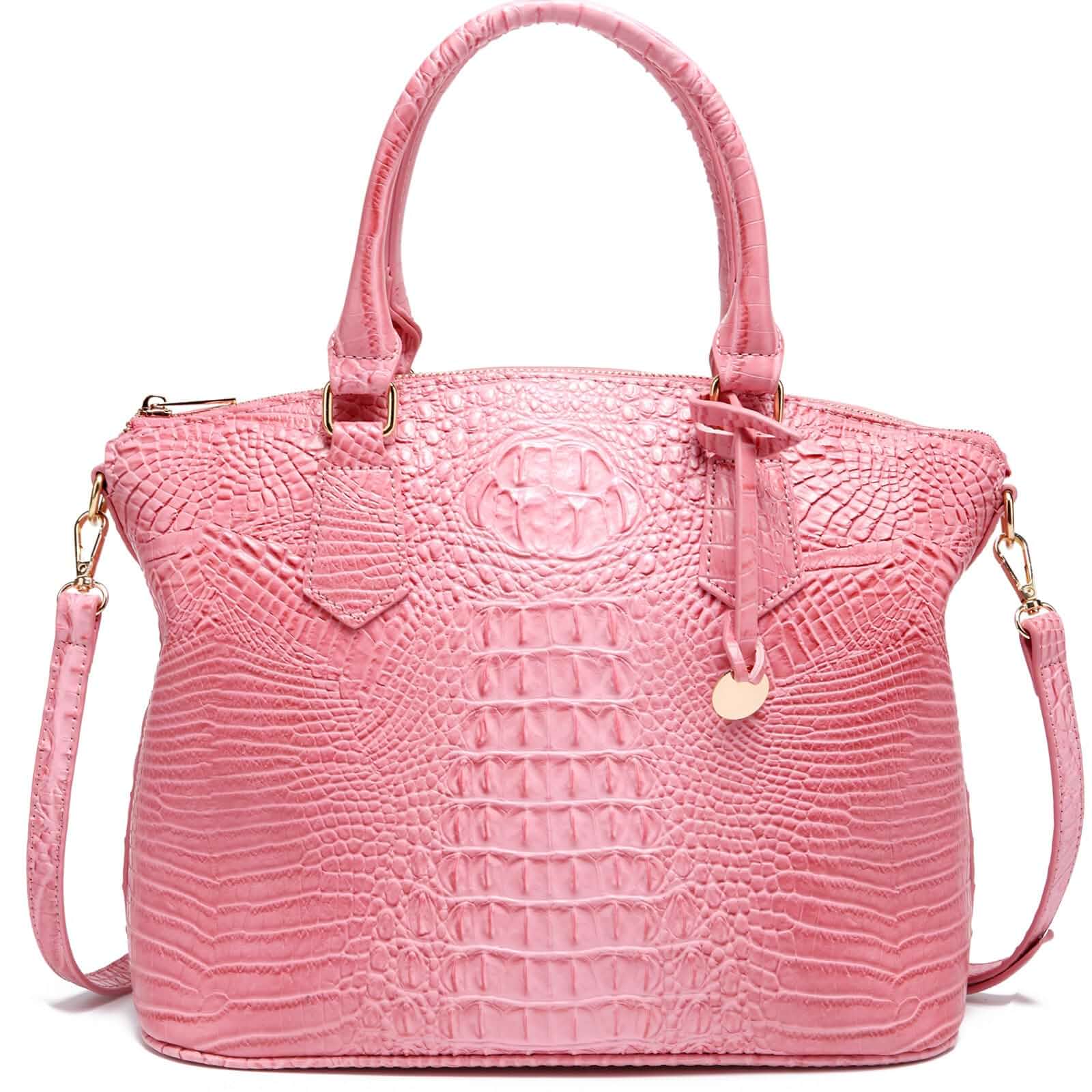 Makcr Joacbv Crocodile Handbag for Women, Satchel Purse with Shoulder Strap Embossed vegan leather tote with a bold crocodile-pattern texture, rich color depth, dual top handles, and a roomy interior.
