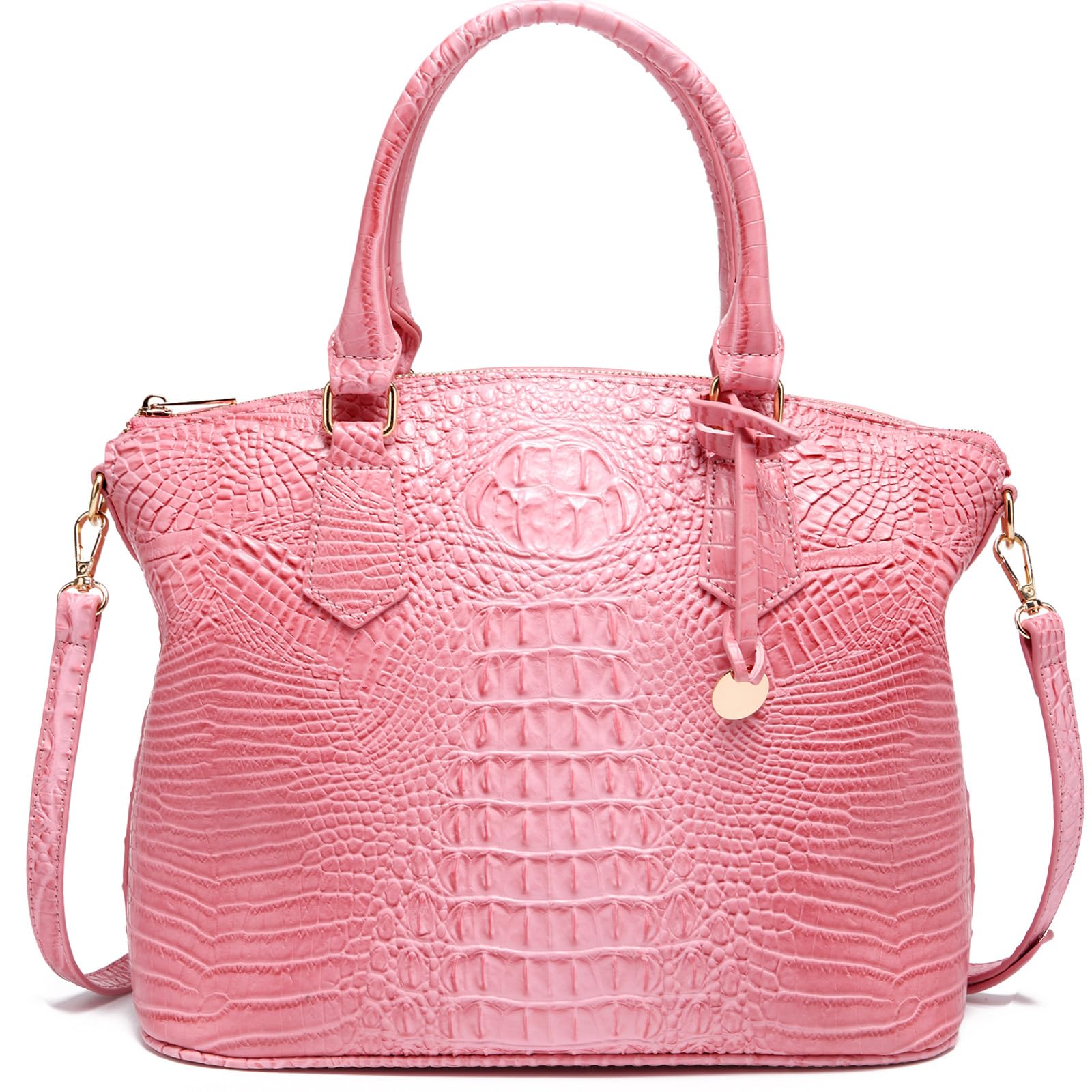 Makcr Joacbv Crocodile Handbag for Women, Satchel Purse with Shoulder Strap | Embossed vegan leather tote with a bold crocodile-pattern texture, rich color depth, dual top handles, and a roomy interior.