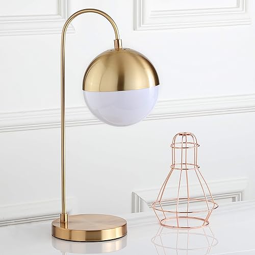 Miniatura 2 de SAFAVIEH Lighting Collection Cappi - Lámpara moderna de latón dorado de 21 pulgadas para dormitorio, sala de estar, oficina en casa, escritorio,