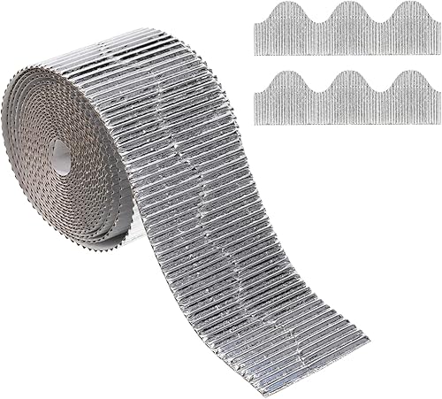 Vista 17 de PATIKIL Borde para tablón de anuncios de 3.9 pulgadas x 49.2 pies, papel corrugado festoneado para decoración de aula, tableros de póster de corcho